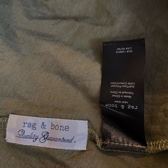 Rag & Bone Classic Polo Tee Shirt Short Sleeve Cloud Jersey Lichen Green Small - Picture 6 of 7